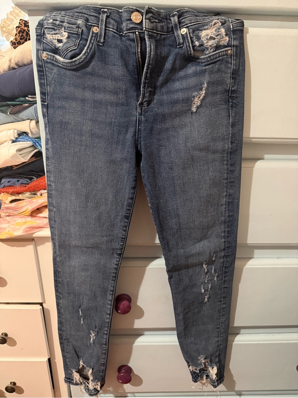 Agolde - Dark Blue Distressed Women's Jeans